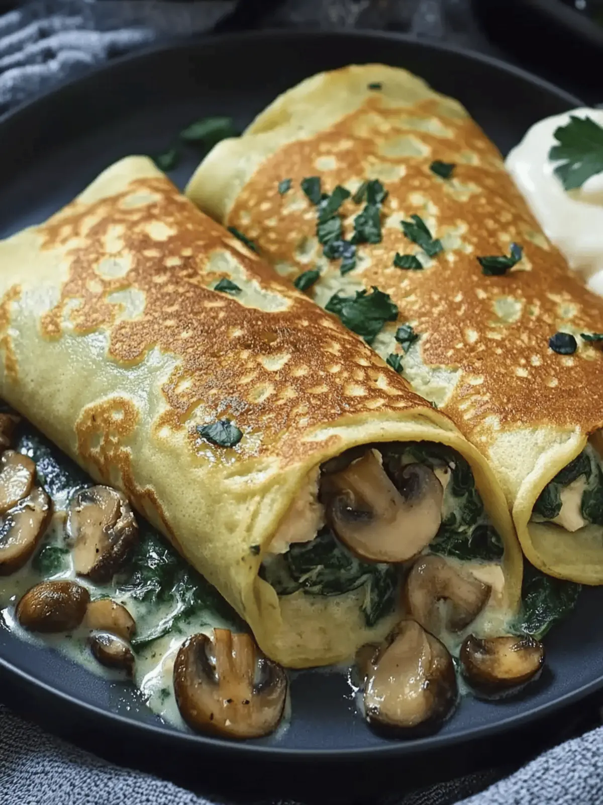 Savory Spinach Mushroom Chicken Crepes for Cozy Brunch Magic