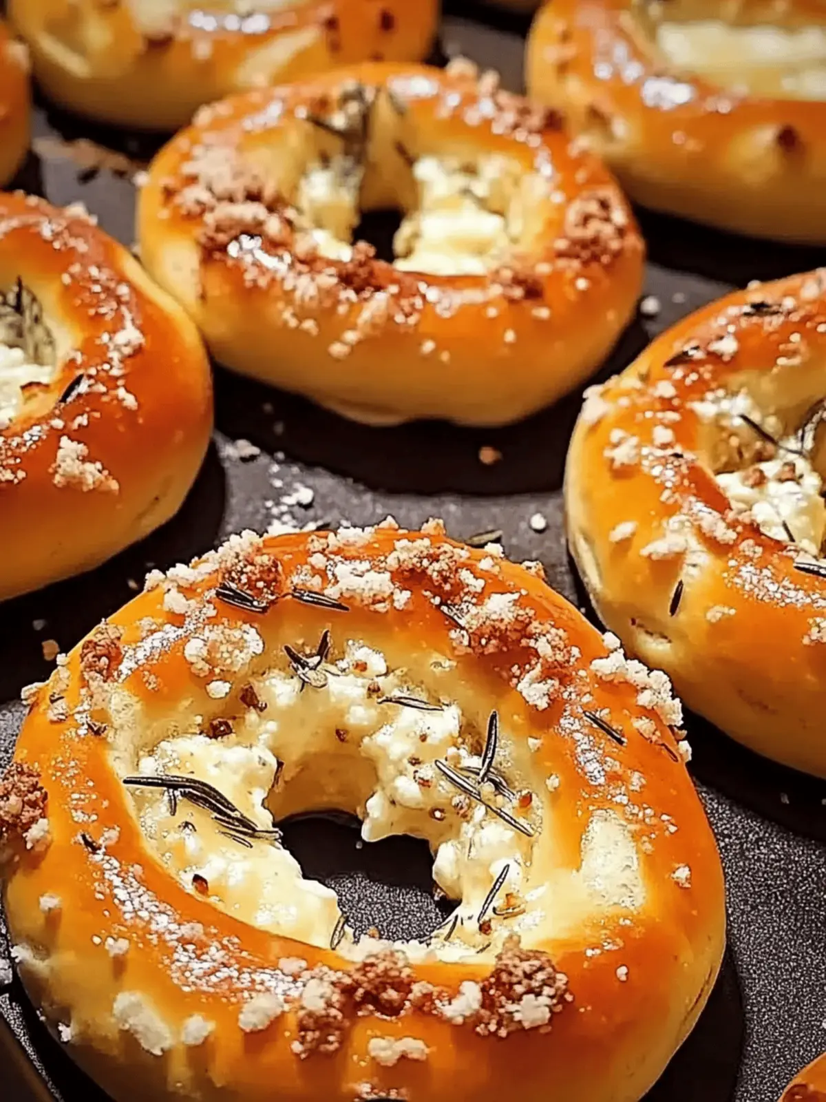 Rosemary Parmesan Pretzels with Mozzarella Filling