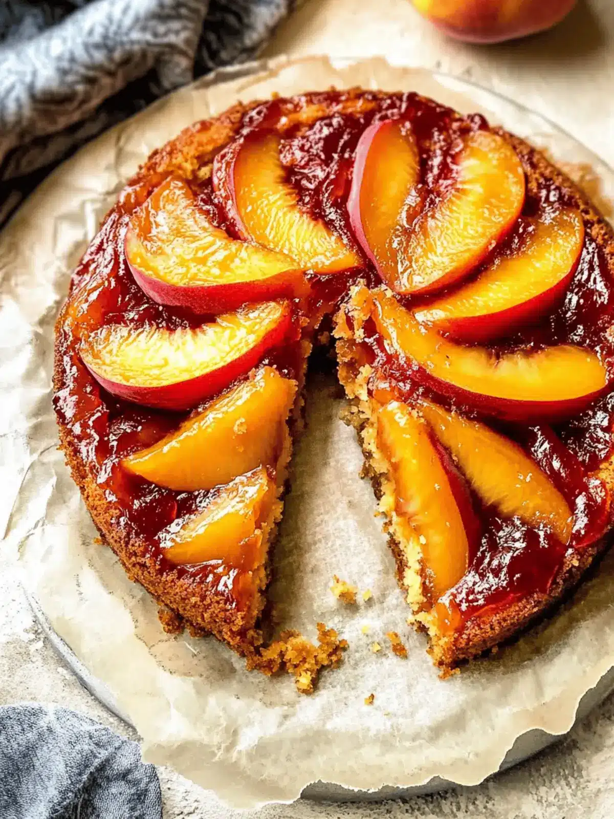 Bourbon Peach Upside Down Cake: A Sweet Summer Escape