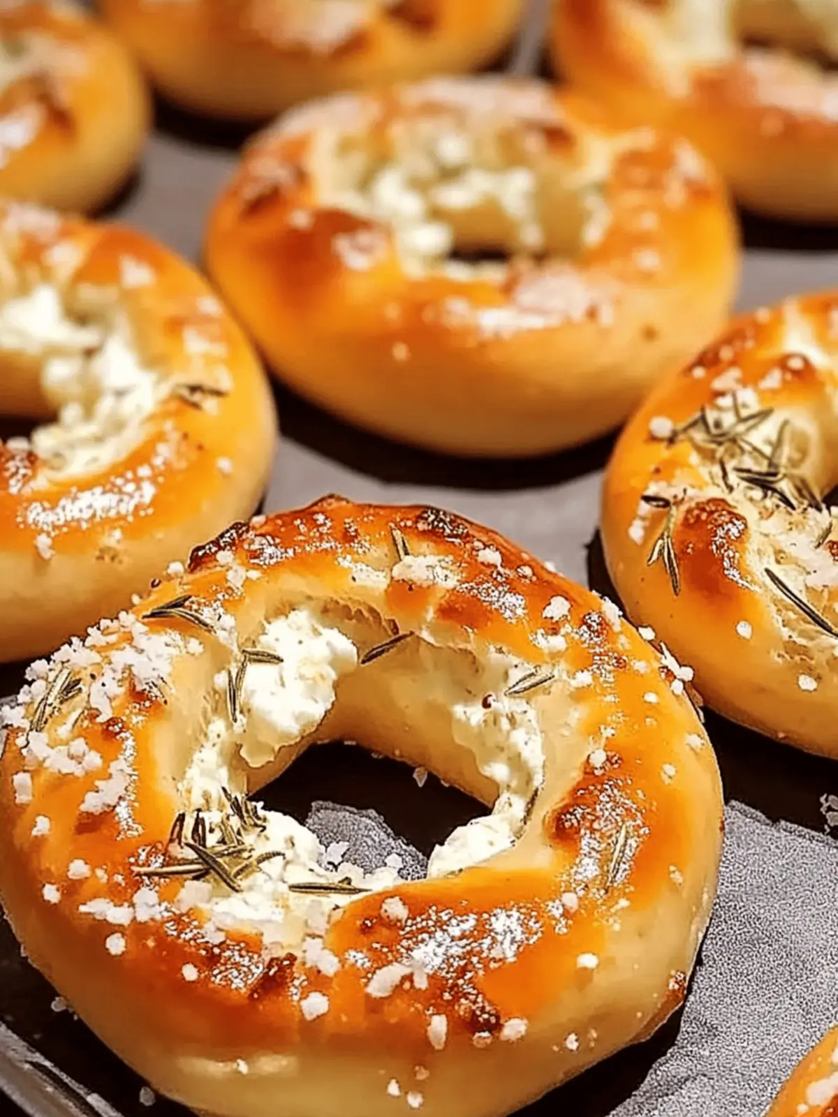 Rosemary Parmesan Pretzels with Mozzarella Filling
