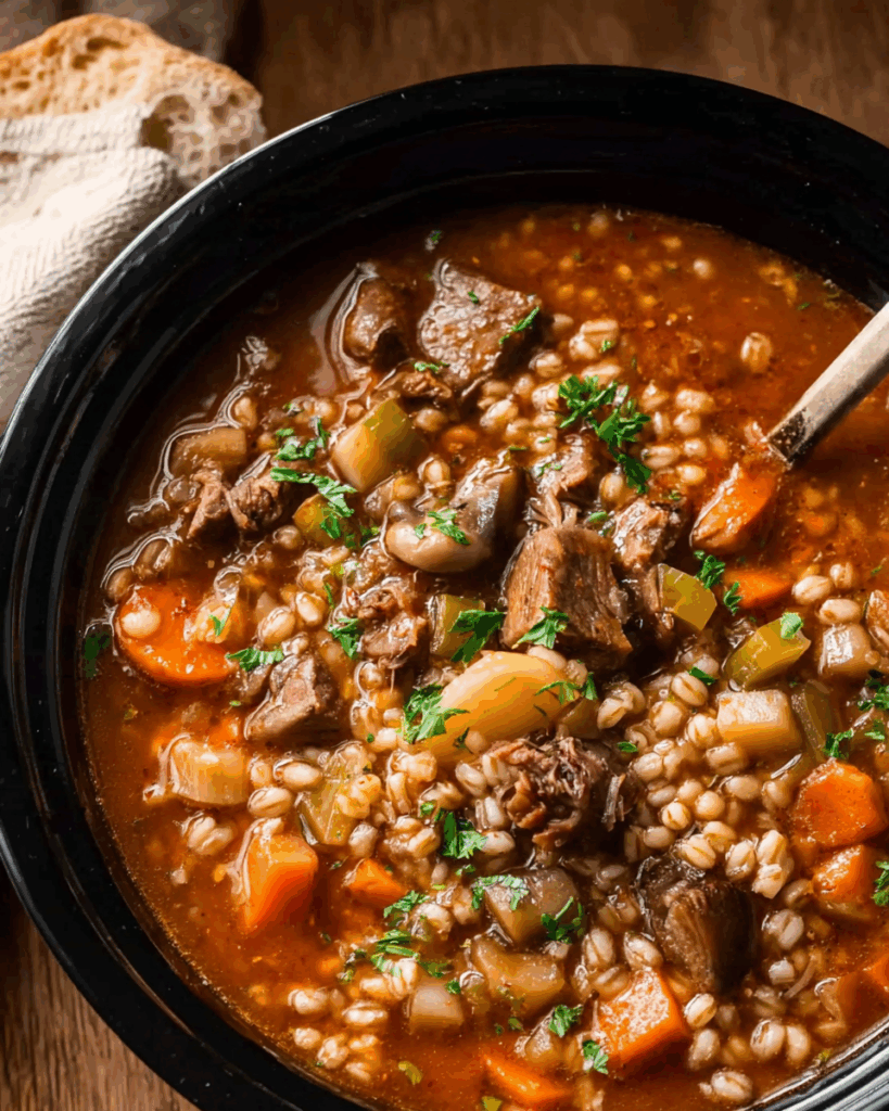 Crock Pot Beef Barley Soup