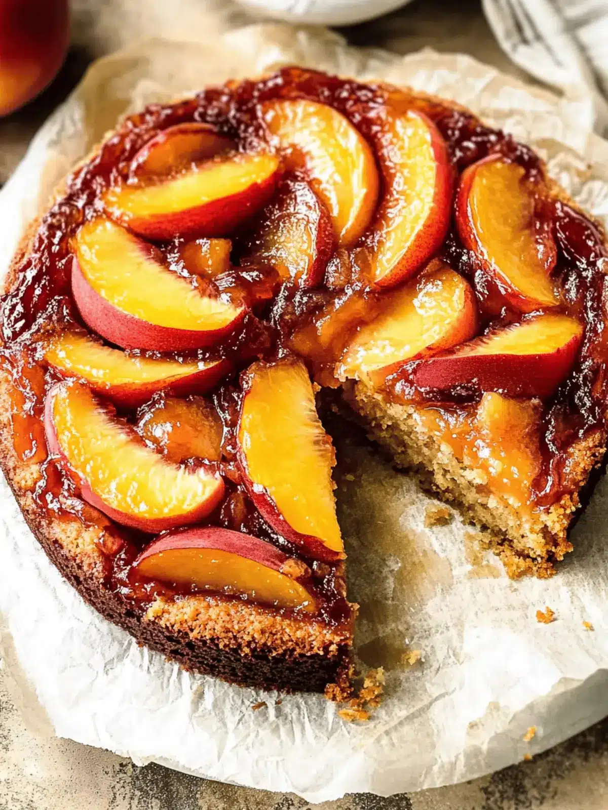 Bourbon Peach Upside Down Cake: A Sweet Summer Escape