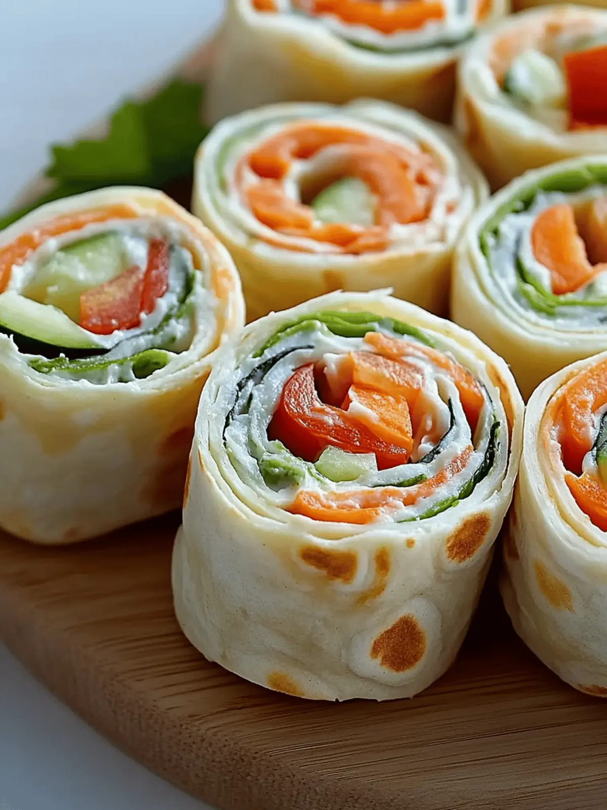 Fresh Vegetable Tortilla Roll Ups