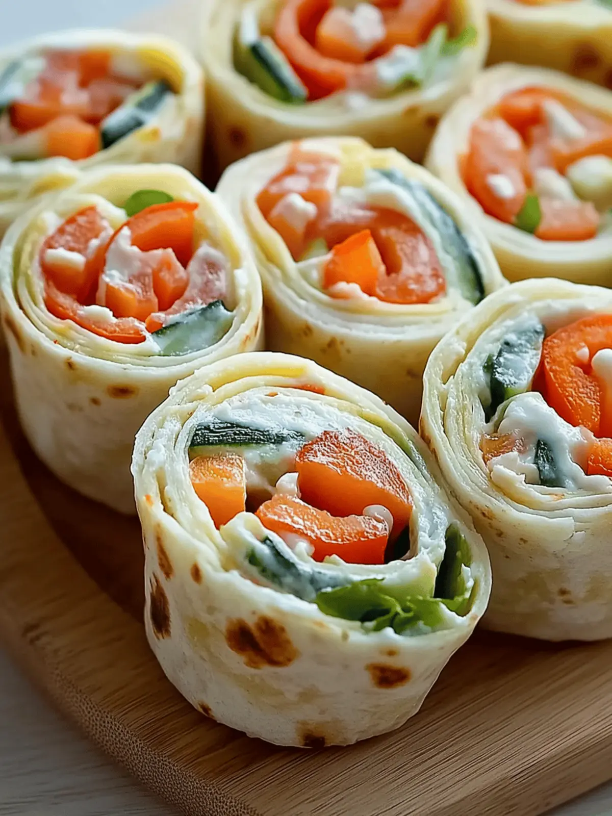 Fresh Vegetable Tortilla Roll Ups