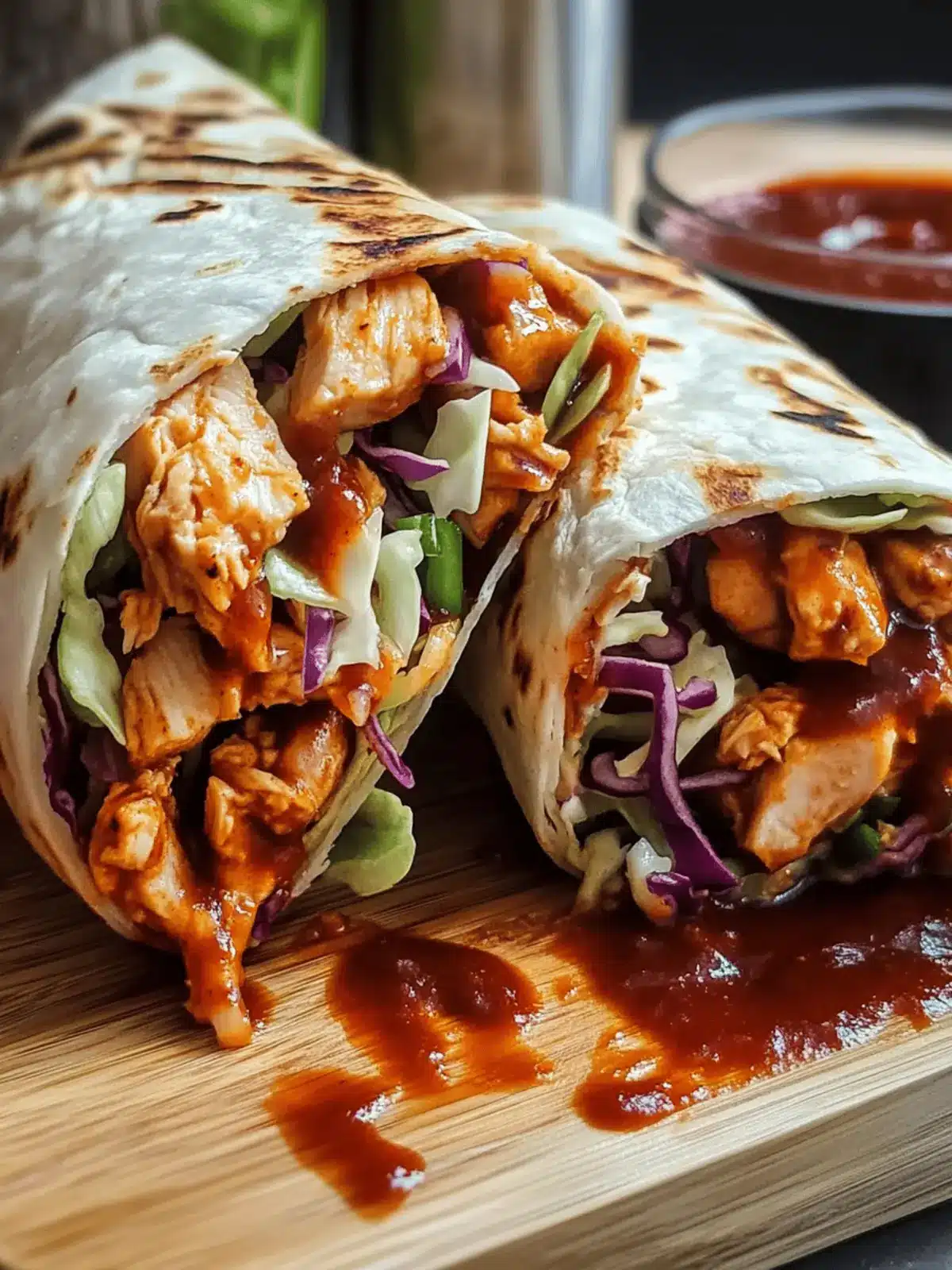 BBQ Chicken Coleslaw Wraps