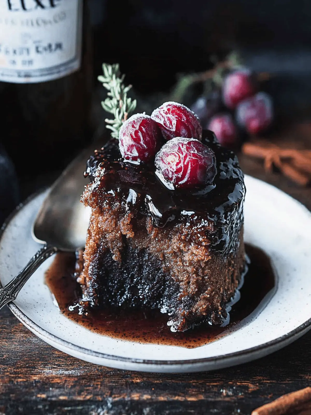 Boozy Sticky Date Pudding with Lush Pinot Noir Sauce