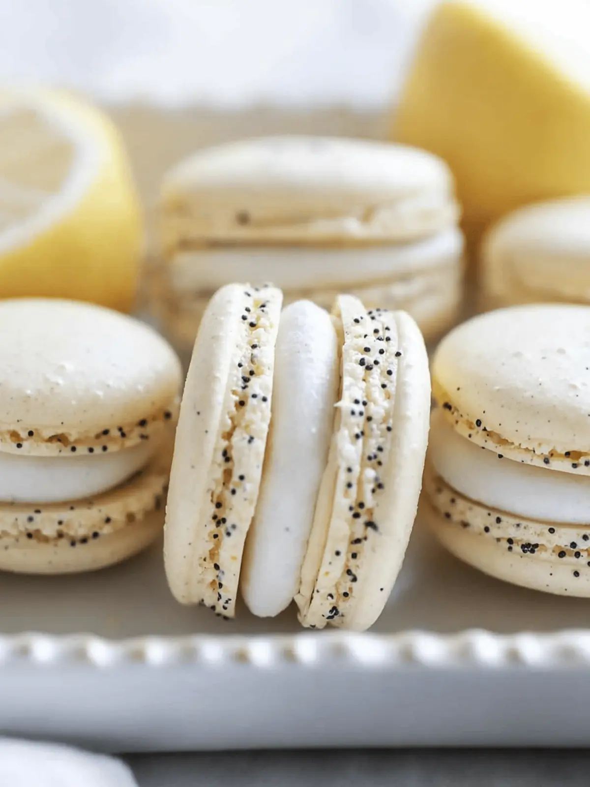 Lemon Poppy Seed Macarons