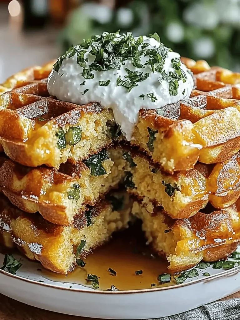 Cheddar Jalapeño Cornbread Waffles