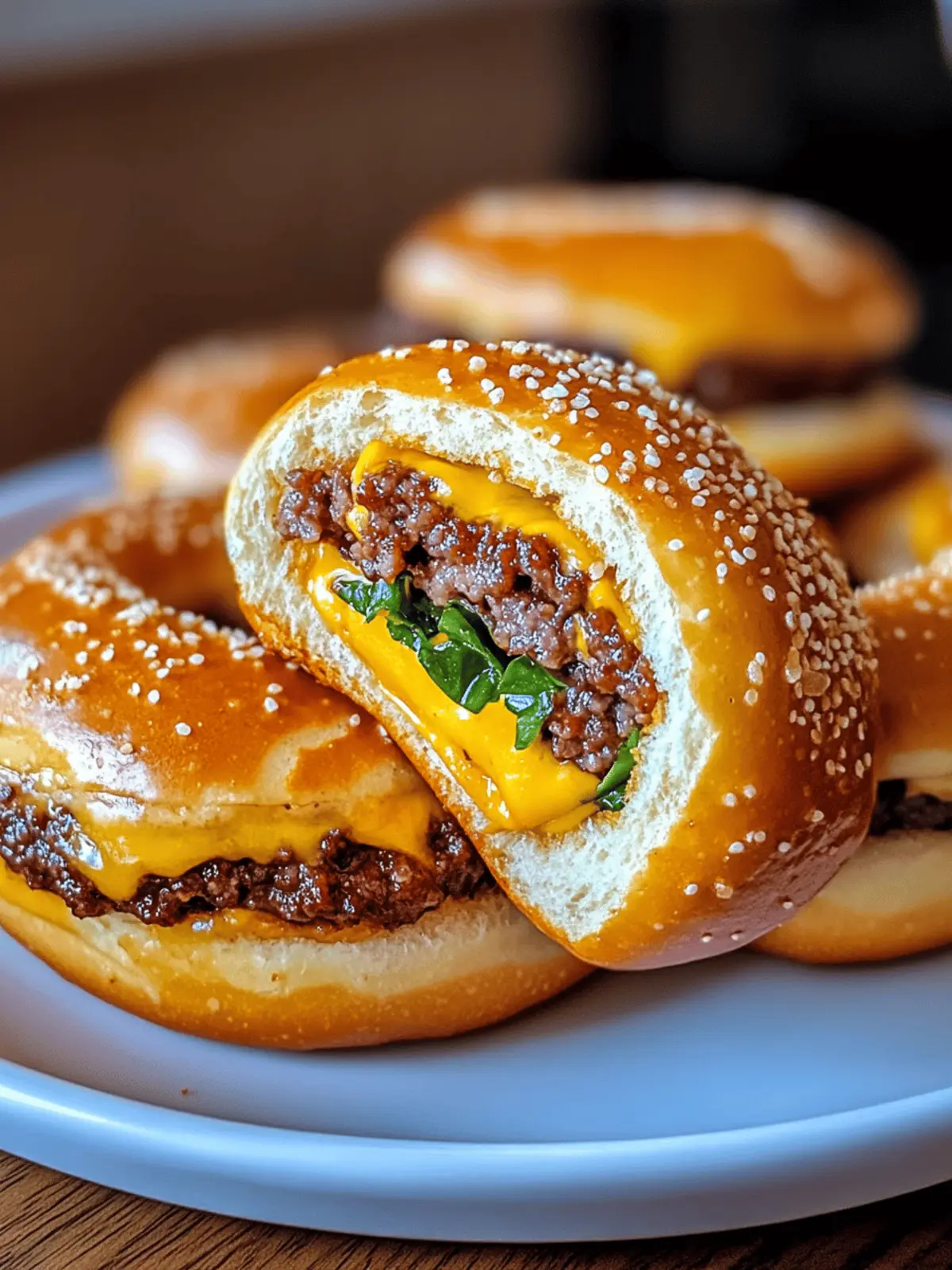 Cheeseburger Pretzel Bombs
