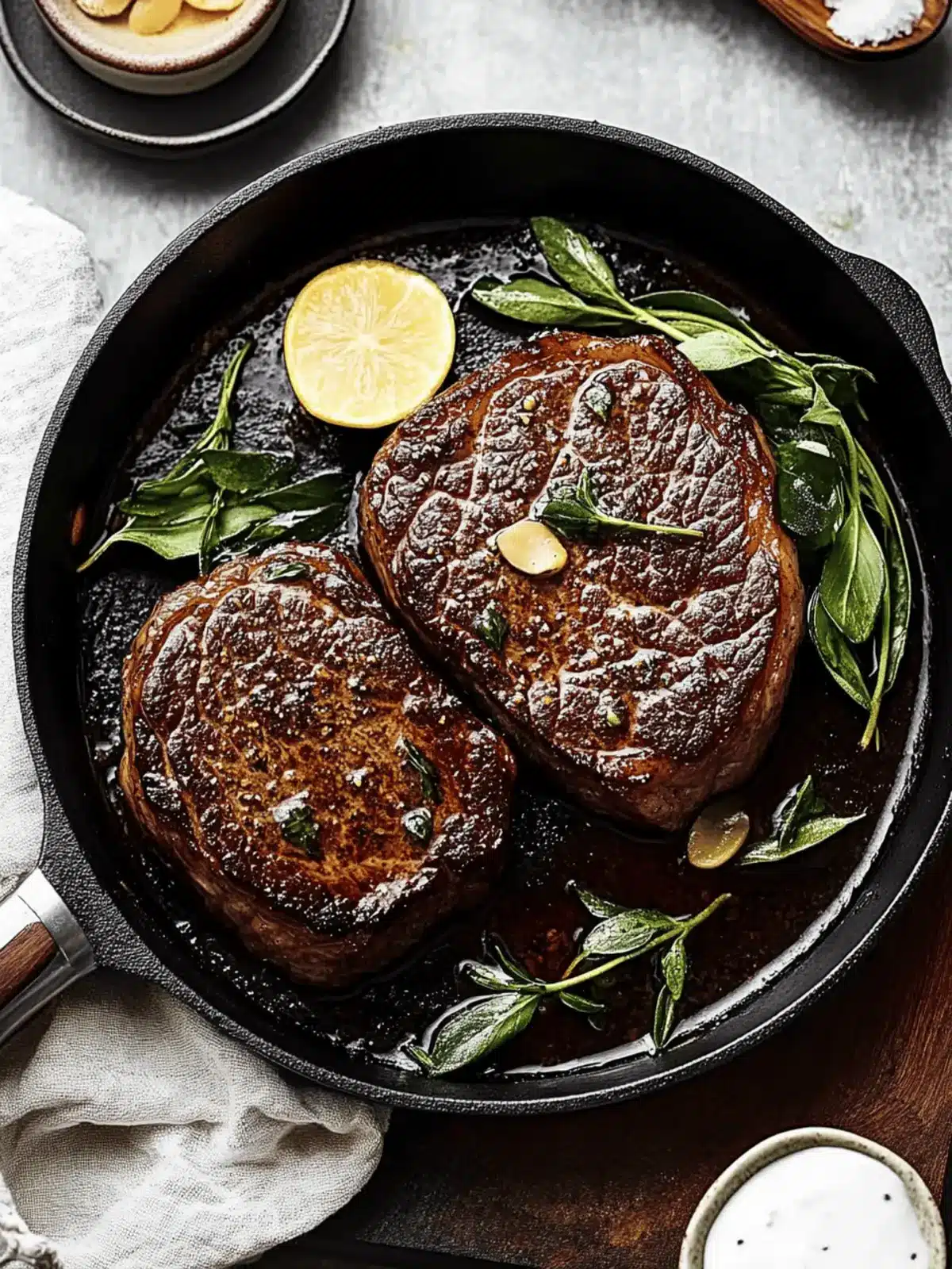 Perfect Pan-Seared Ribeye Steak with Herb Butter Bliss