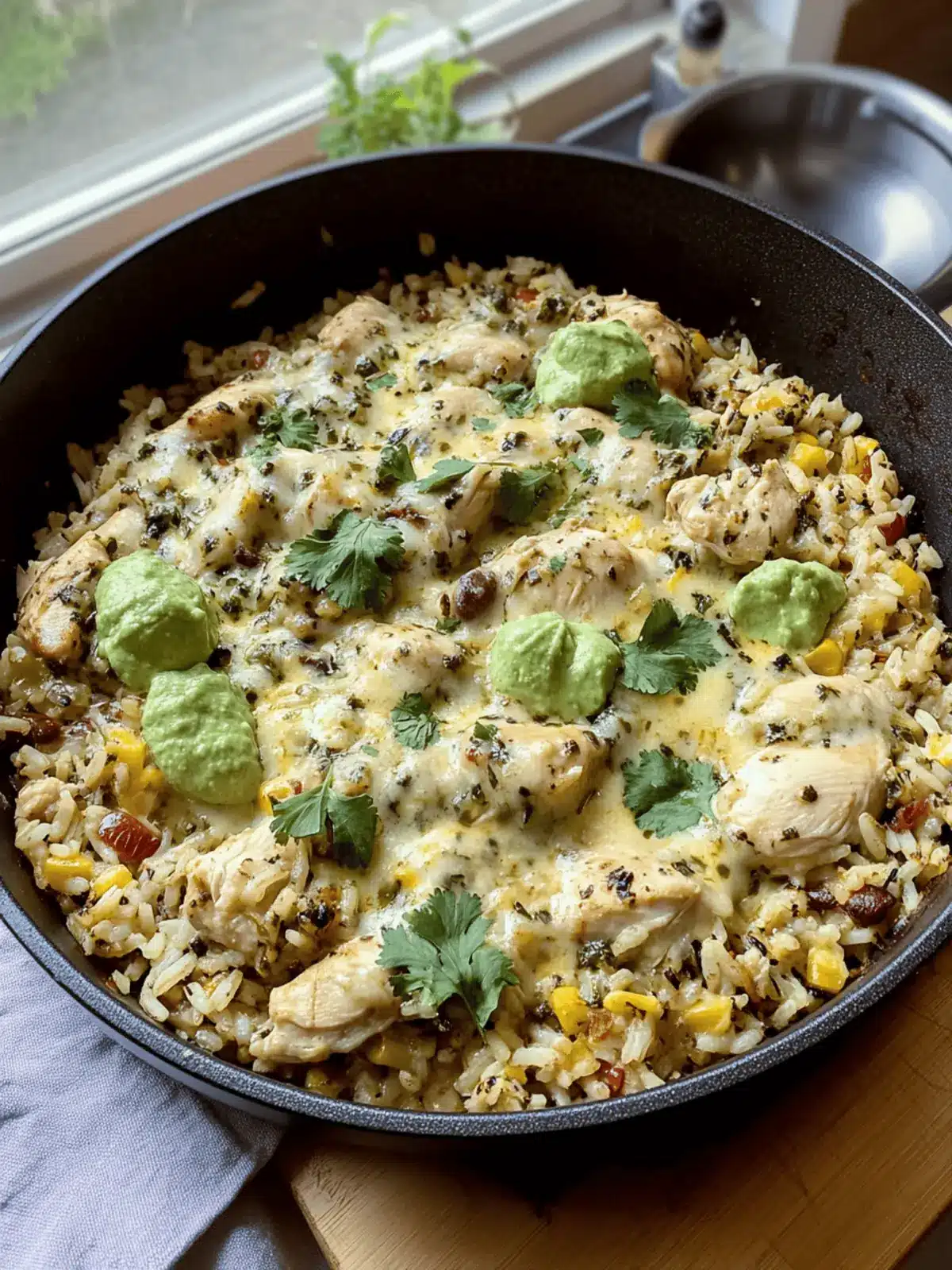 Salsa Verde Chicken & Rice Skillet