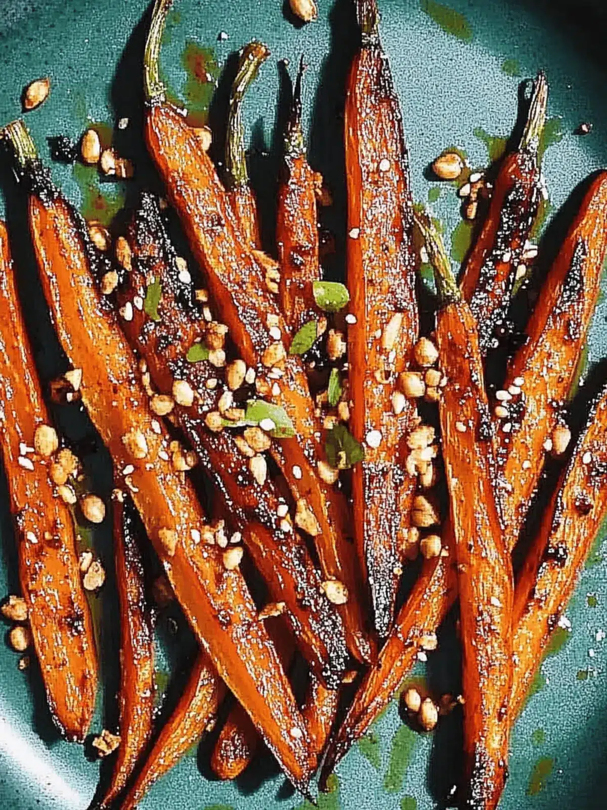 Miso Roasted Carrots with Crunchy Nut Topping Delightfulness
