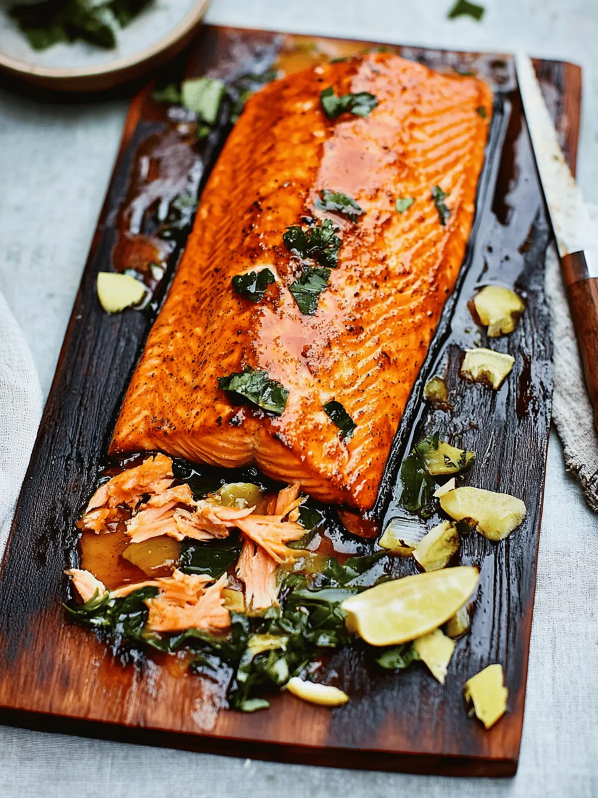 Cedar Plank Salmon with Maple Ginger Glaze