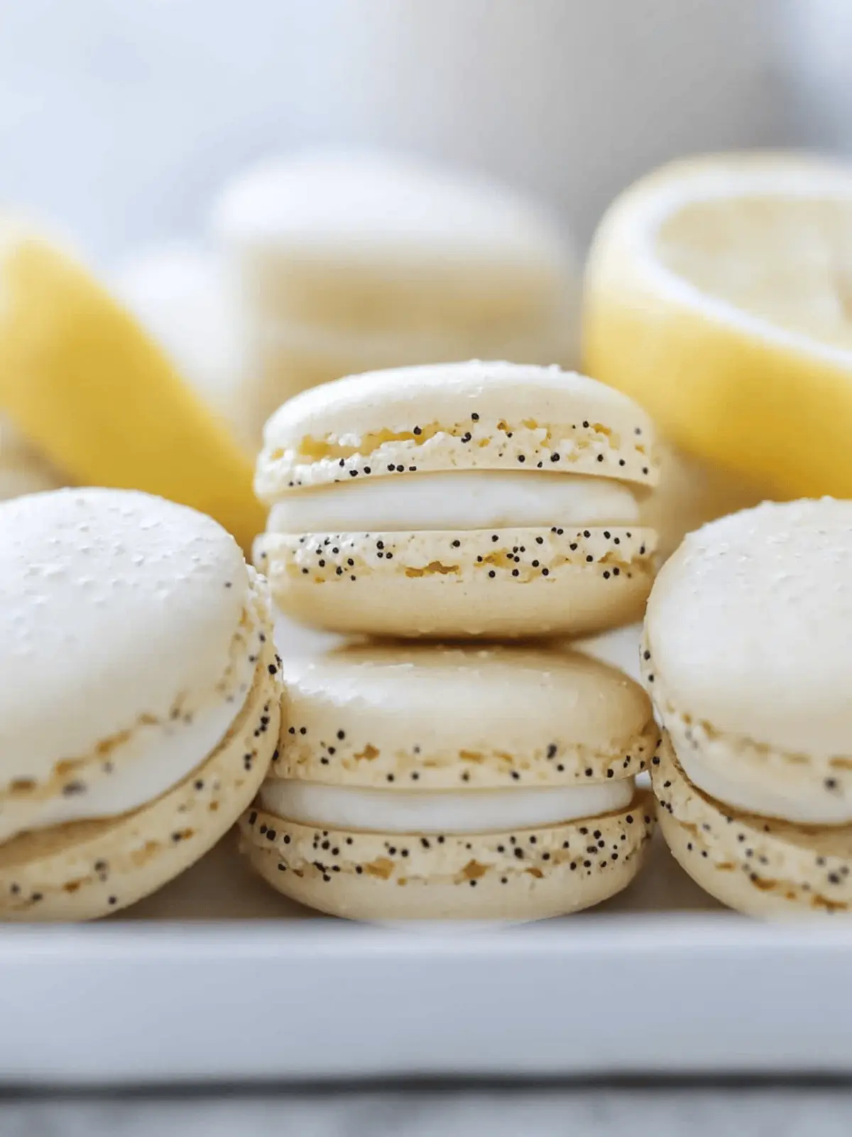 Lemon Poppy Seed Macarons