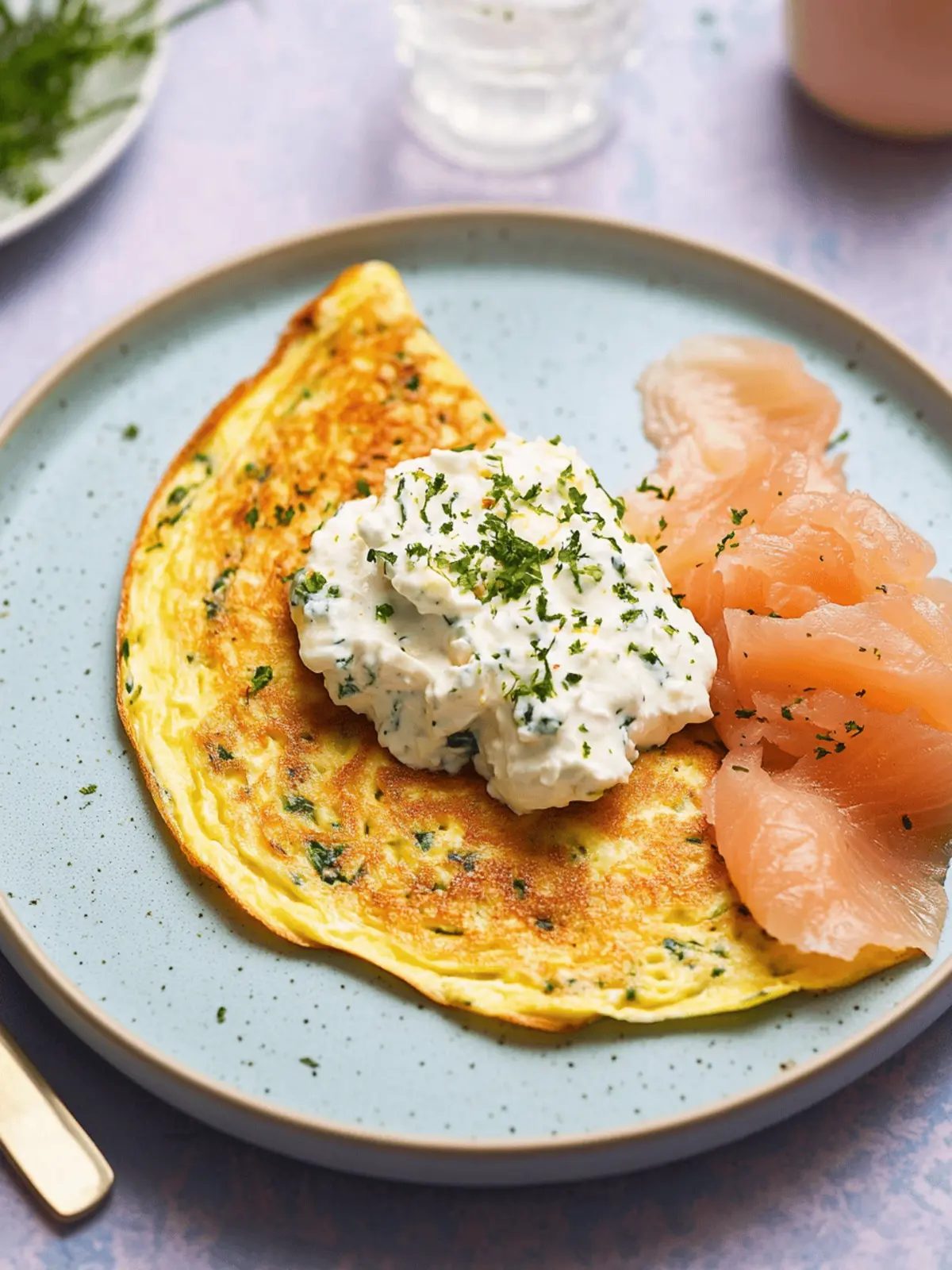 Savory Omelet with Salmon & Cream Cheese in Just 5 Minutes