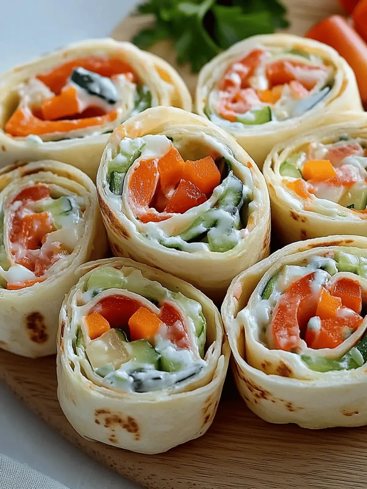 Fresh Vegetable Tortilla Roll Ups