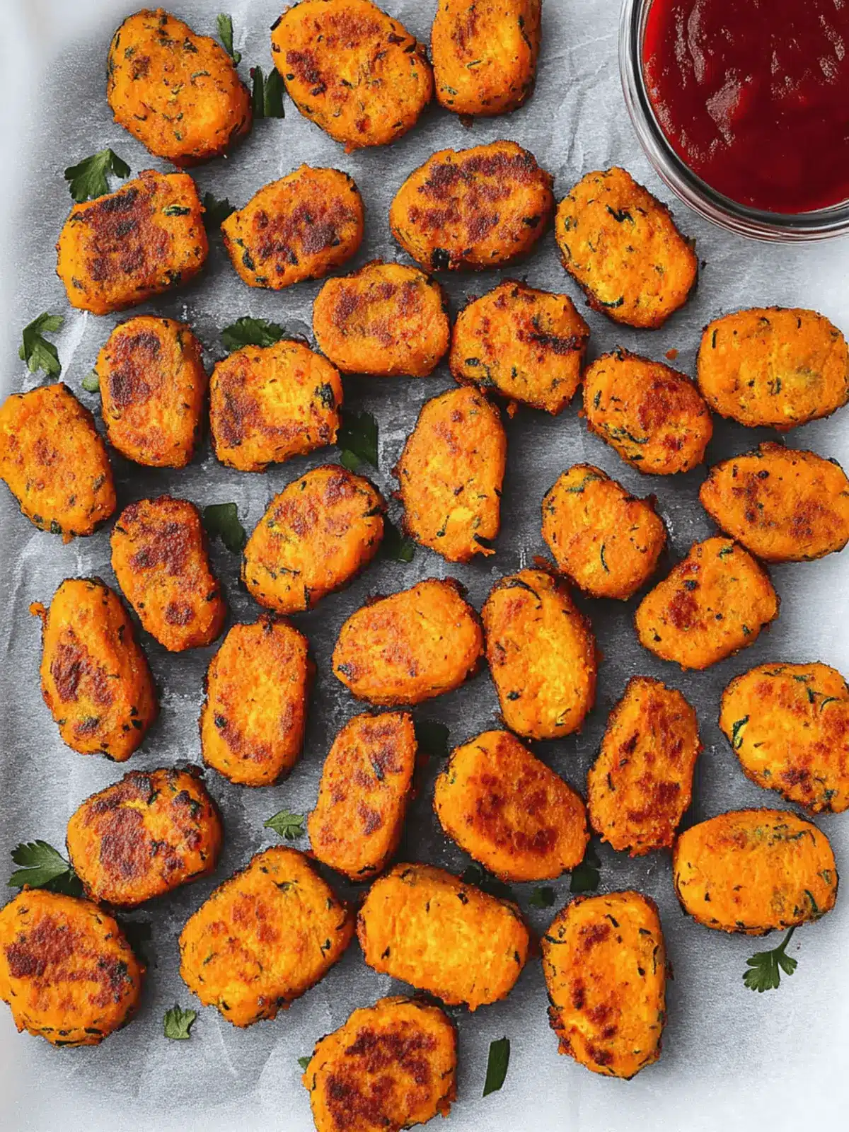 Baked Sweet Potato Zucchini Tots