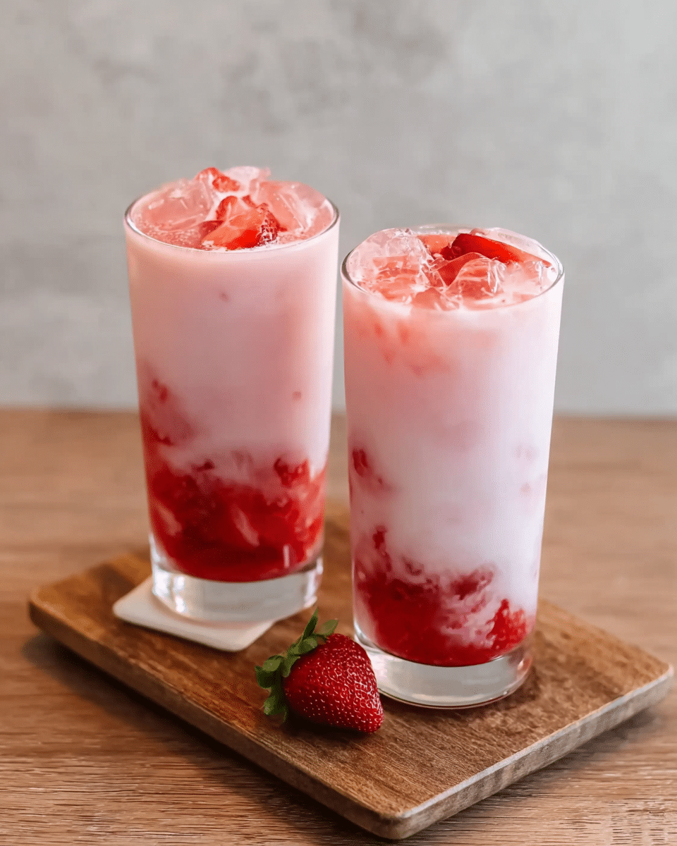 Fresh Korean Strawberry Milk (Korea Cafe Style)
