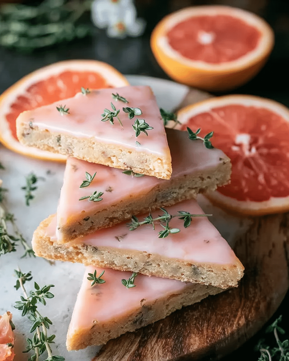 Pink Grapefruit and Thyme Vegan Shortbread
