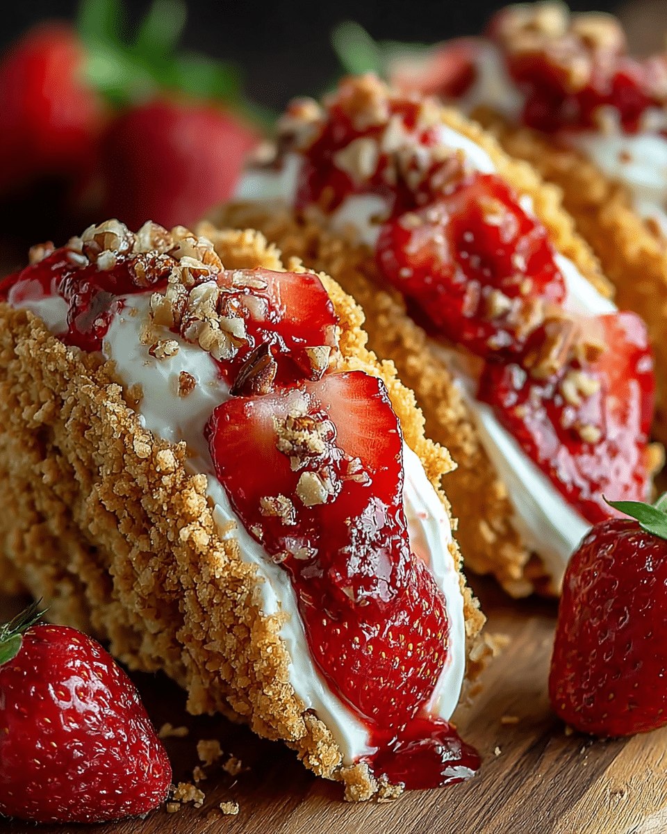 Strawberry Crunch Cheesecake Tacos