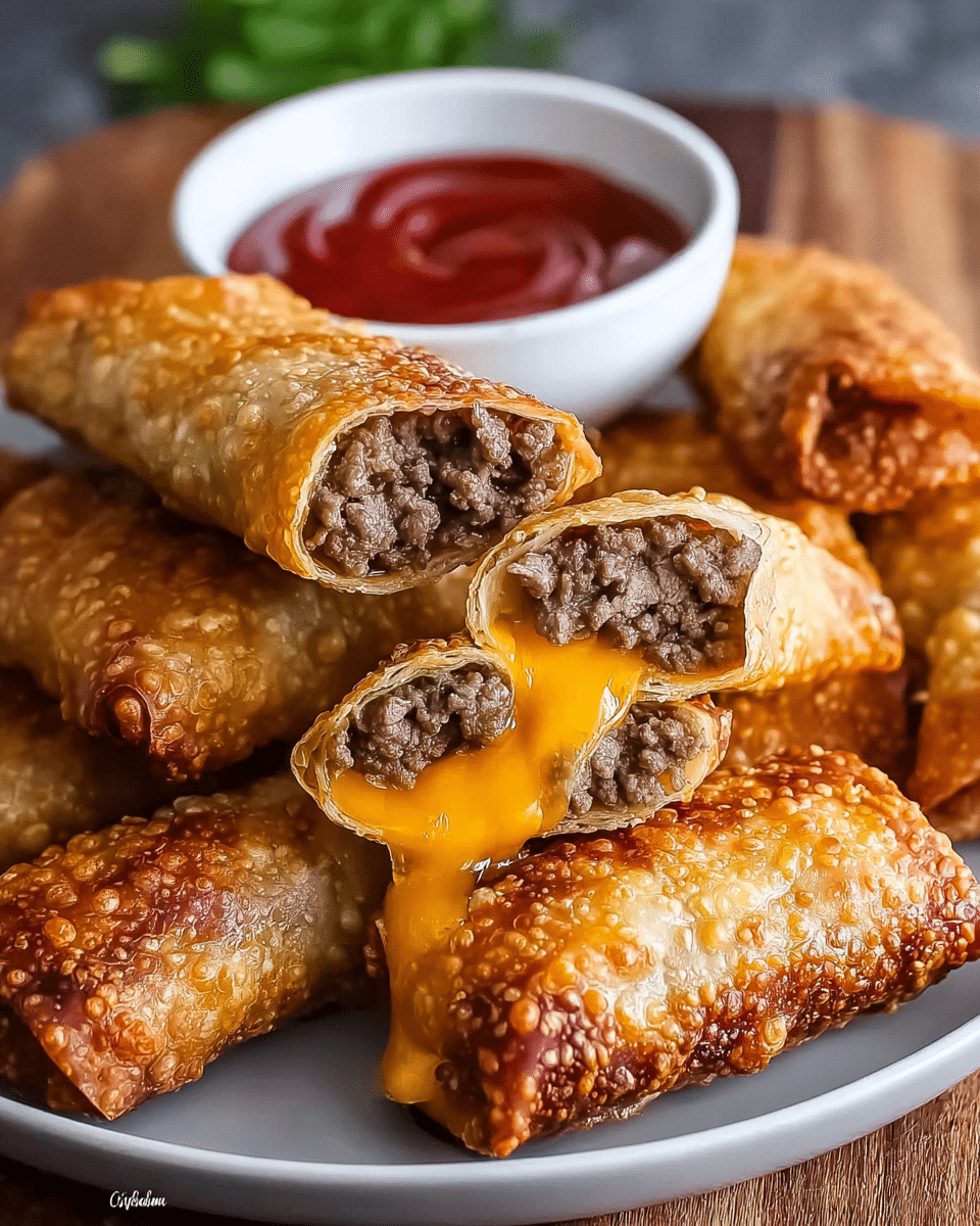Cheeseburger Egg Rolls