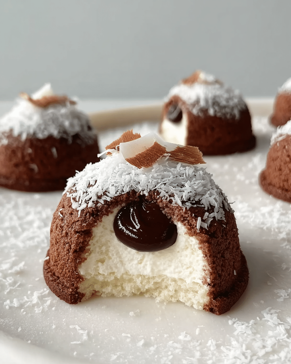 Coconut Dome with Chocolate Spread
