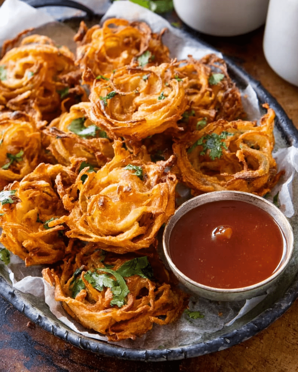 Crispy Baked Onion Pakodas (Fritters)