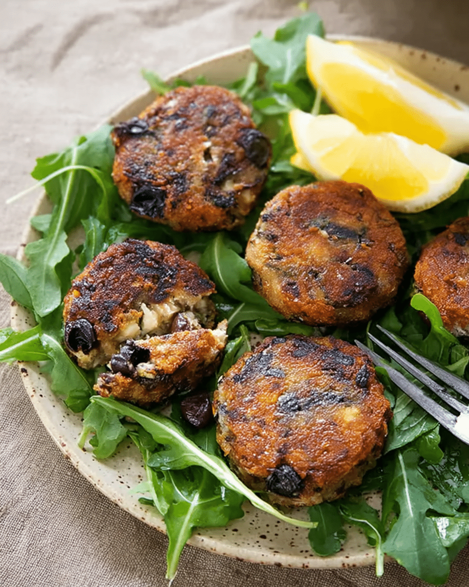 Eggplant, Olive & Fetta Patties