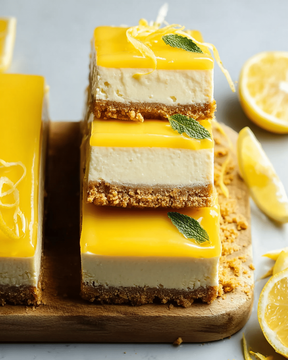 No-Bake Vegan Lemon Cheesecake Bars