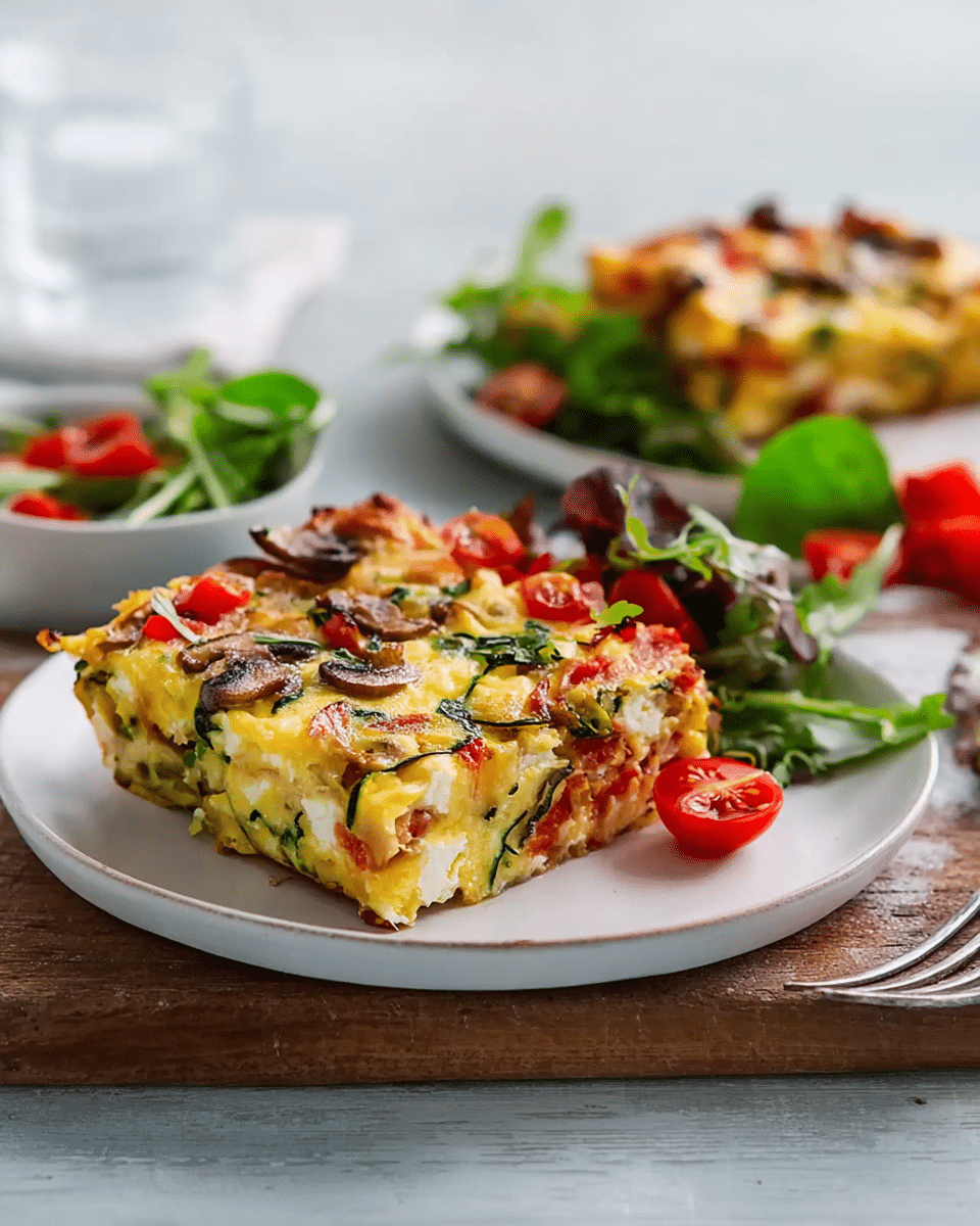Zucchini, Ham & Fetta Bake