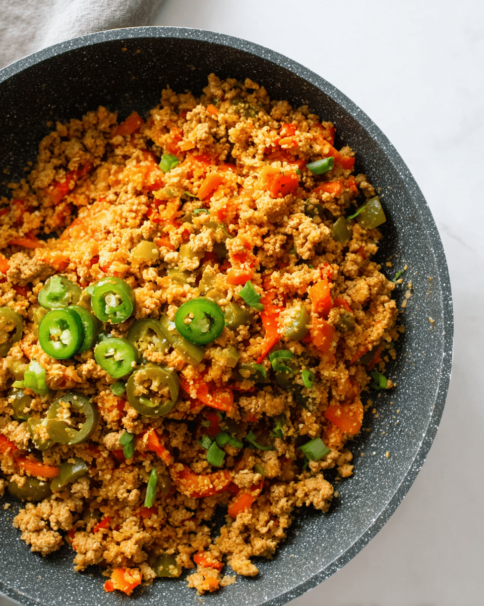 Spicy Cauliflower Rice with Ground Turkey