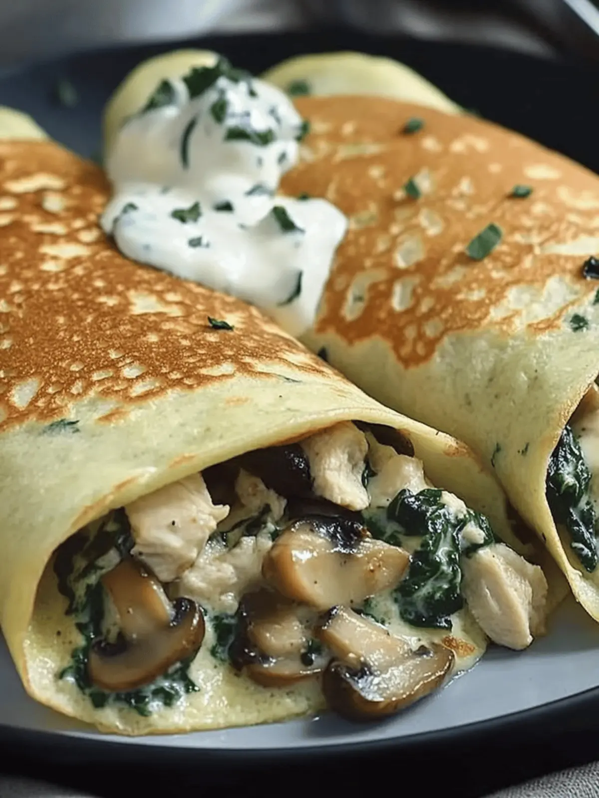 Savory Spinach Mushroom Chicken Crepes for Cozy Brunch Magic