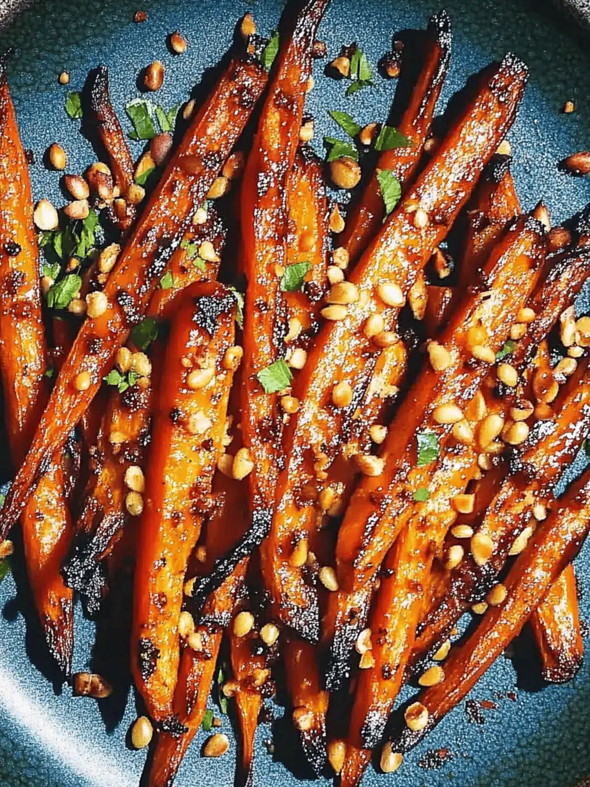 Miso Roasted Carrots with Crunchy Nut Topping Delightfulness