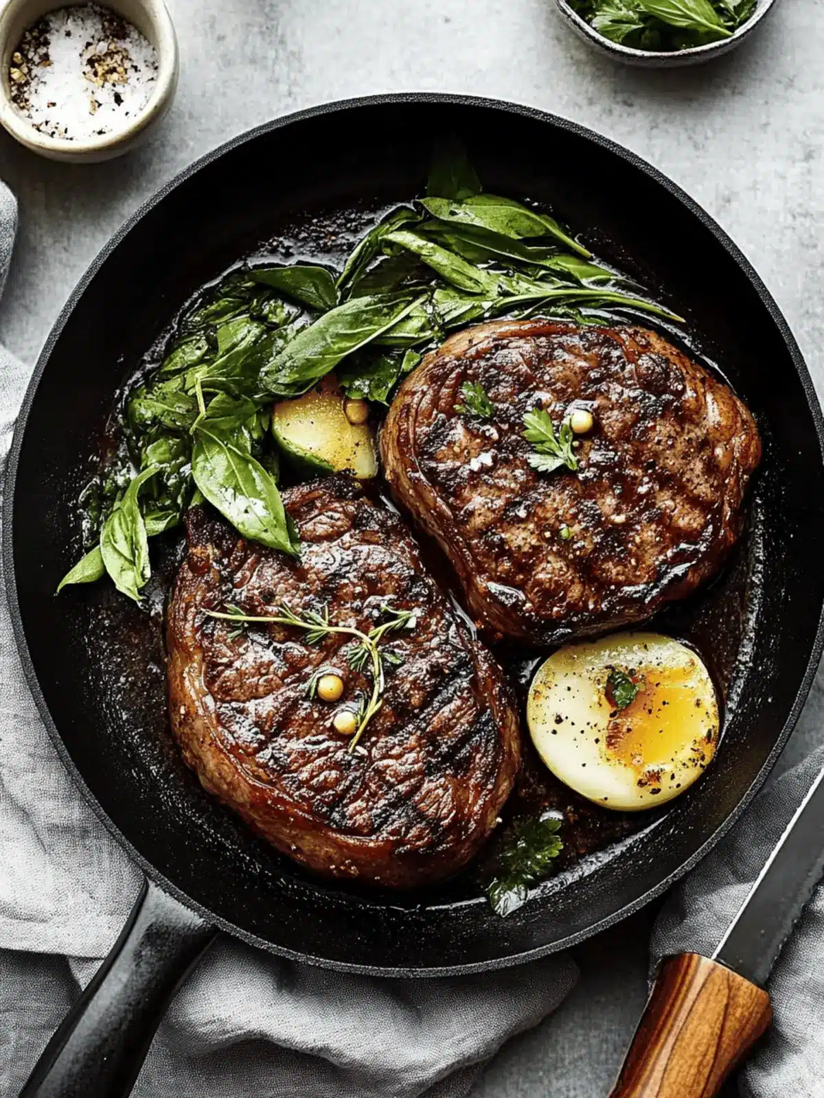 Perfect Pan-Seared Ribeye Steak with Herb Butter Bliss