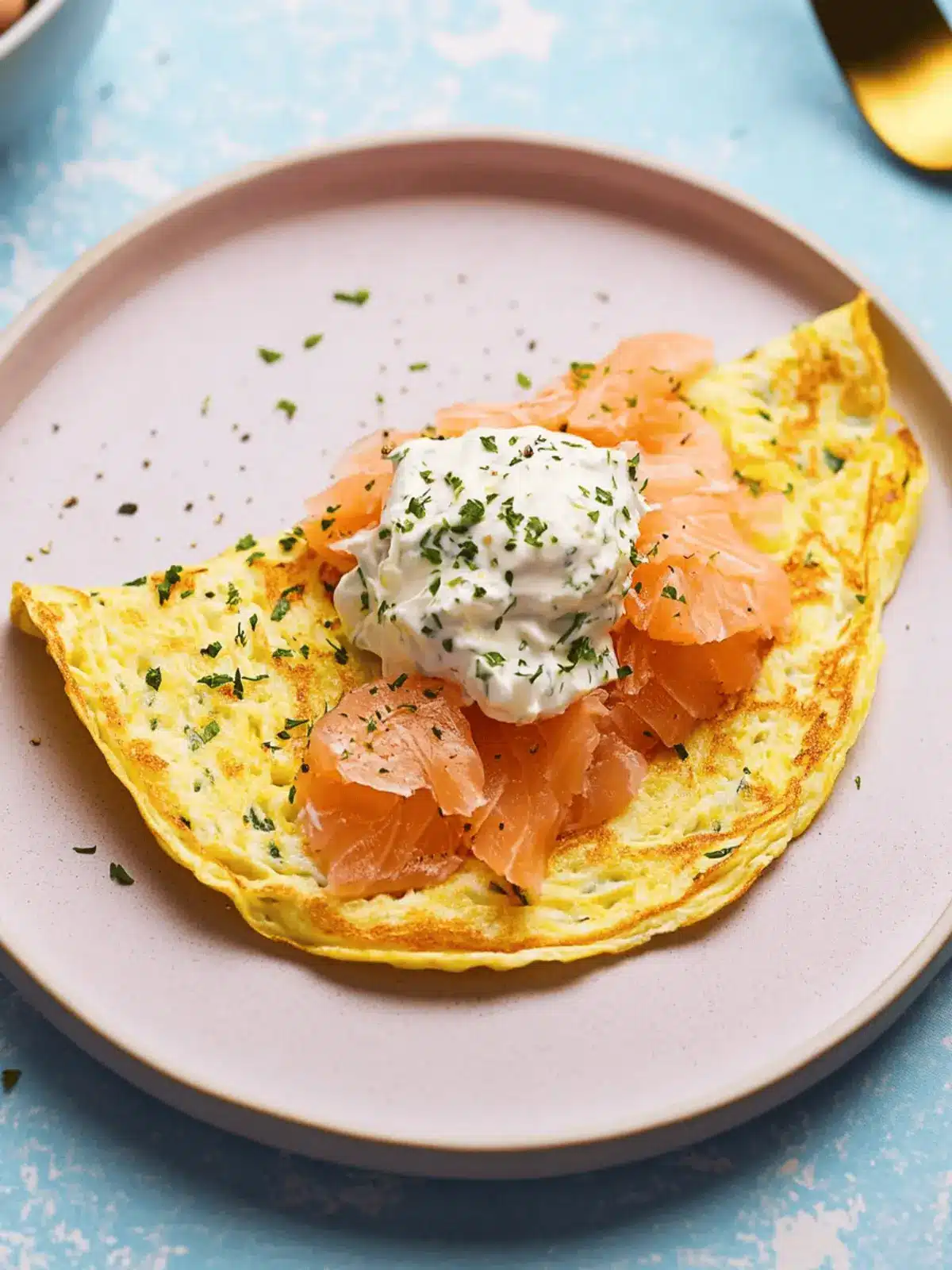 Savory Omelet with Salmon & Cream Cheese in Just 5 Minutes