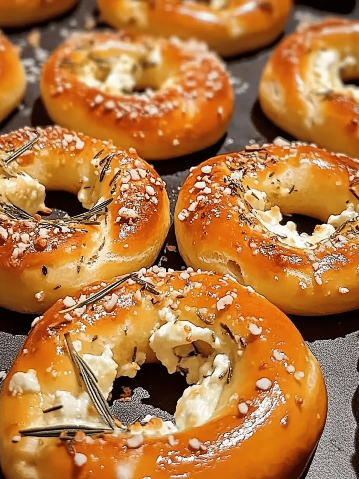 Rosemary Parmesan Pretzels with Mozzarella Filling