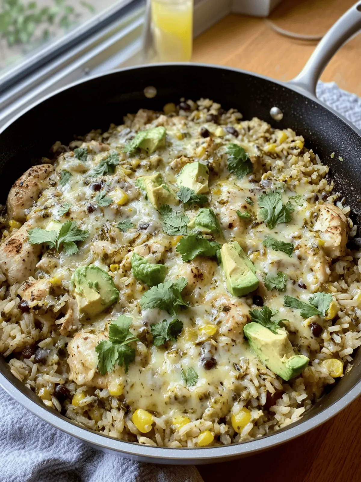 Salsa Verde Chicken & Rice Skillet