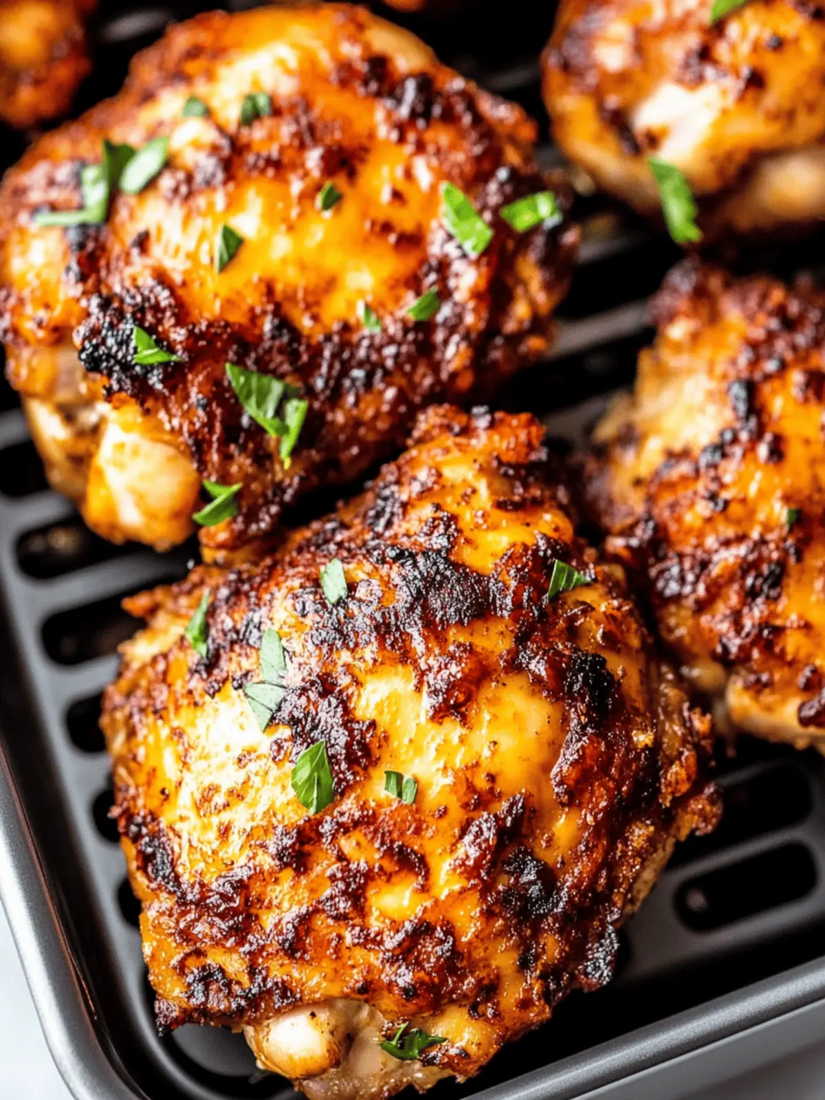 Crispy Air Fryer Chicken Thighs with Garlic Spice Magic