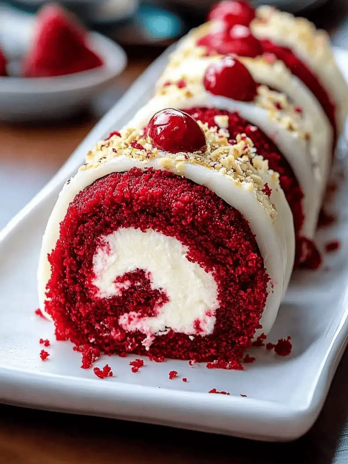 Red Velvet Cheesecake Sushi Roll Dessert