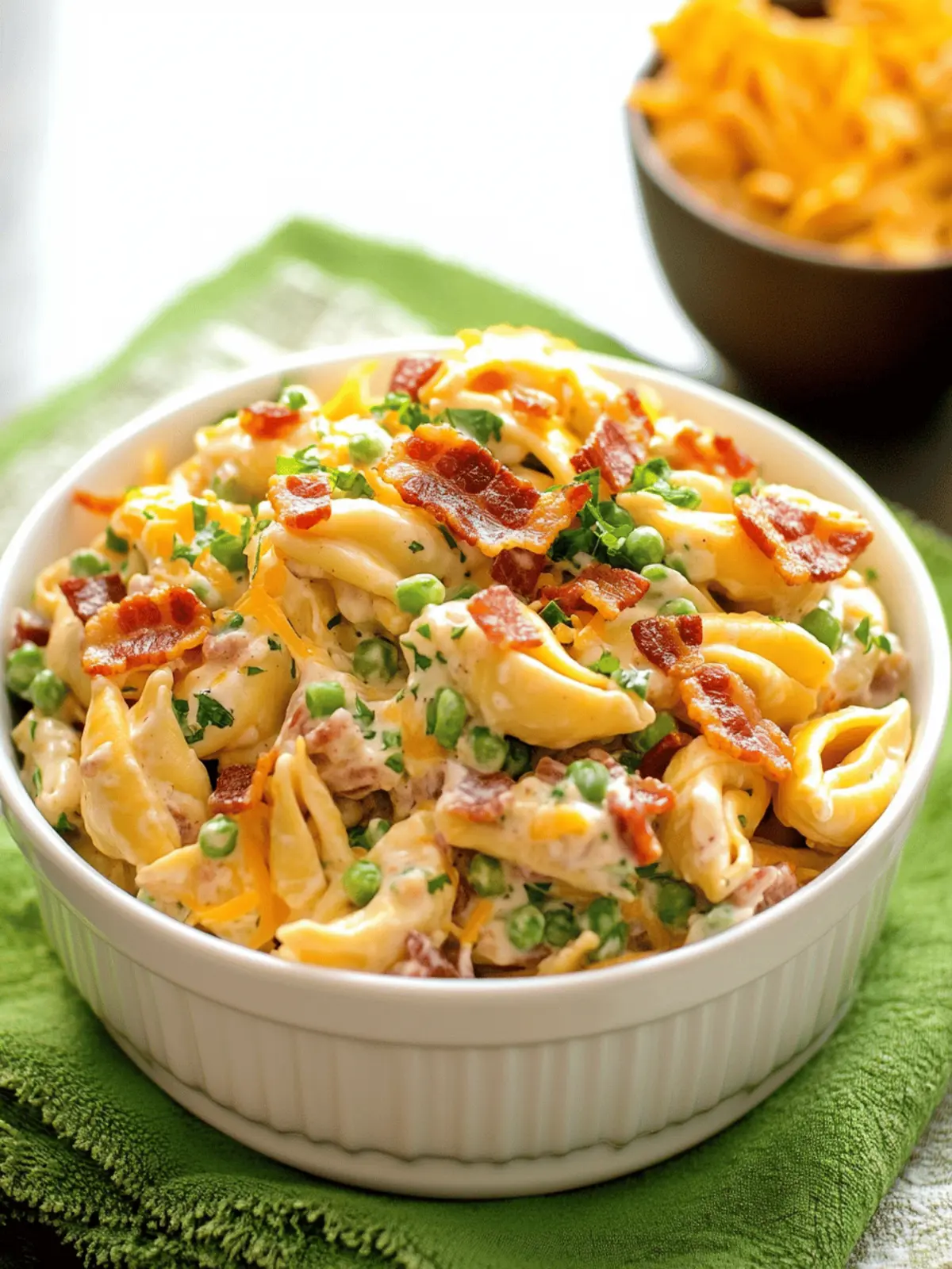 Cheddar Bacon Ranch Tortellini Salad