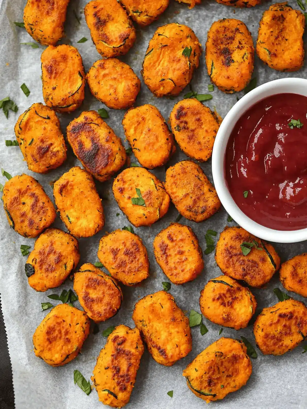Baked Sweet Potato Zucchini Tots