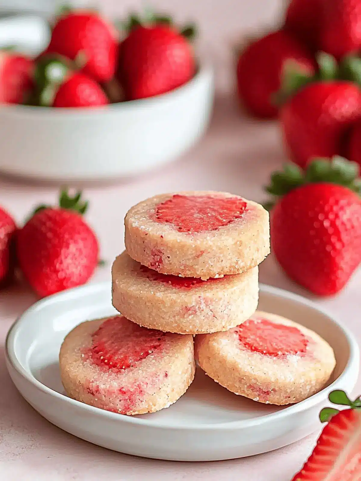 Strawberry Shortbread Cookies