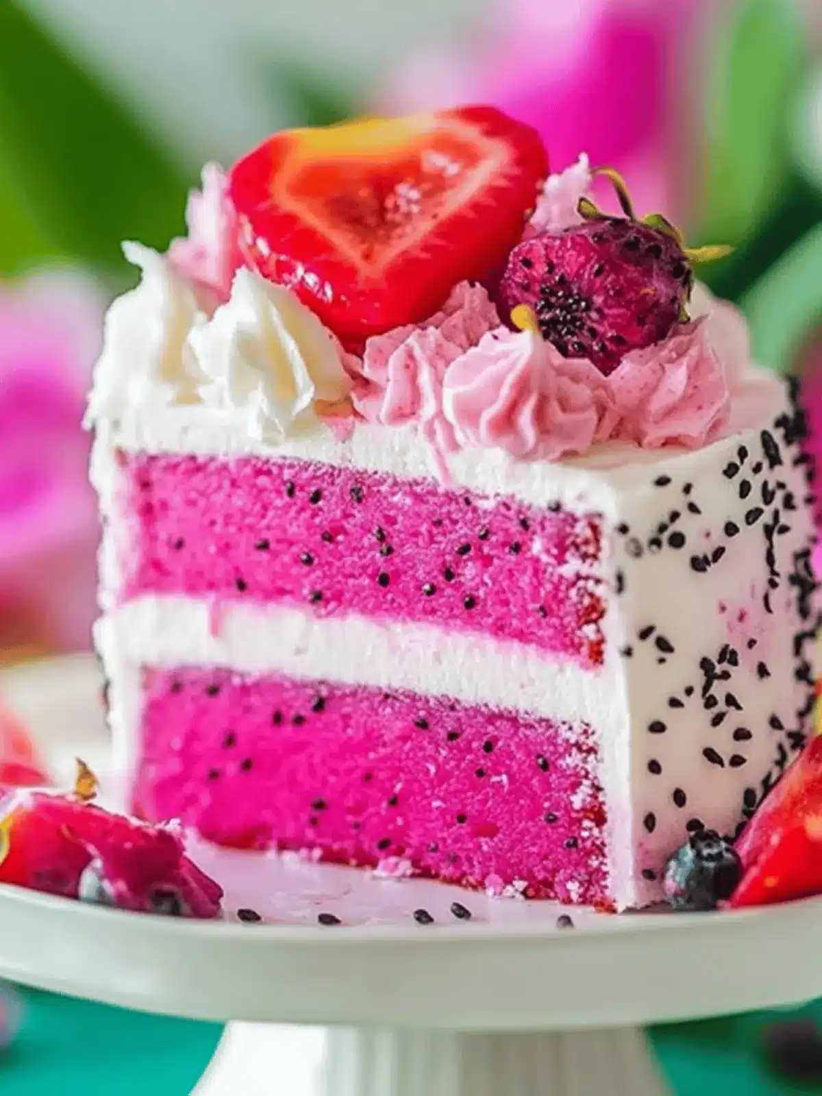 Pink Dragon Fruit Layer Cake