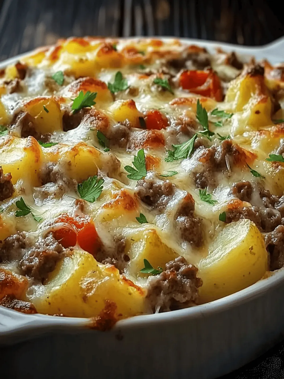 Crockpot Cheesesteak Potato Casserole