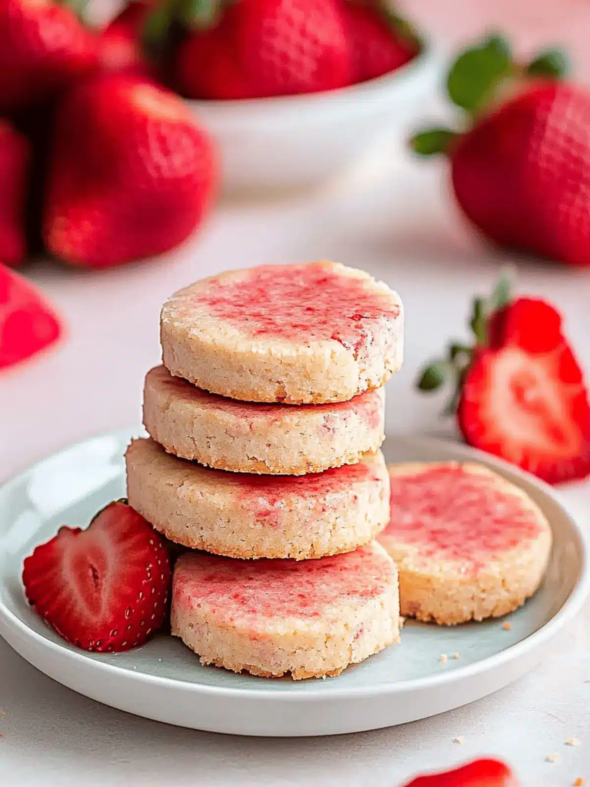 Strawberry Shortbread Cookies