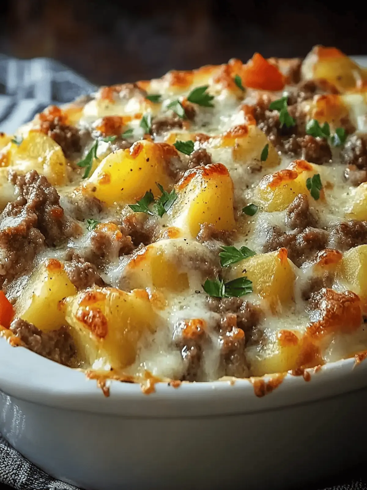 Crockpot Cheesesteak Potato Casserole