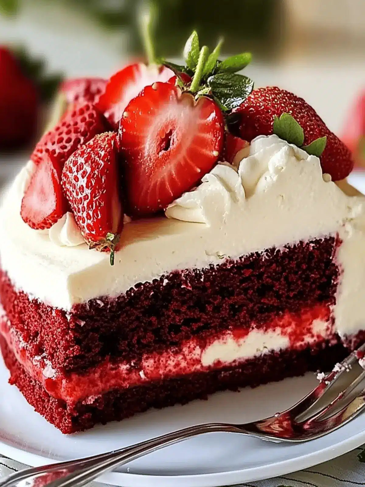 Red Velvet Strawberry Cheesecake