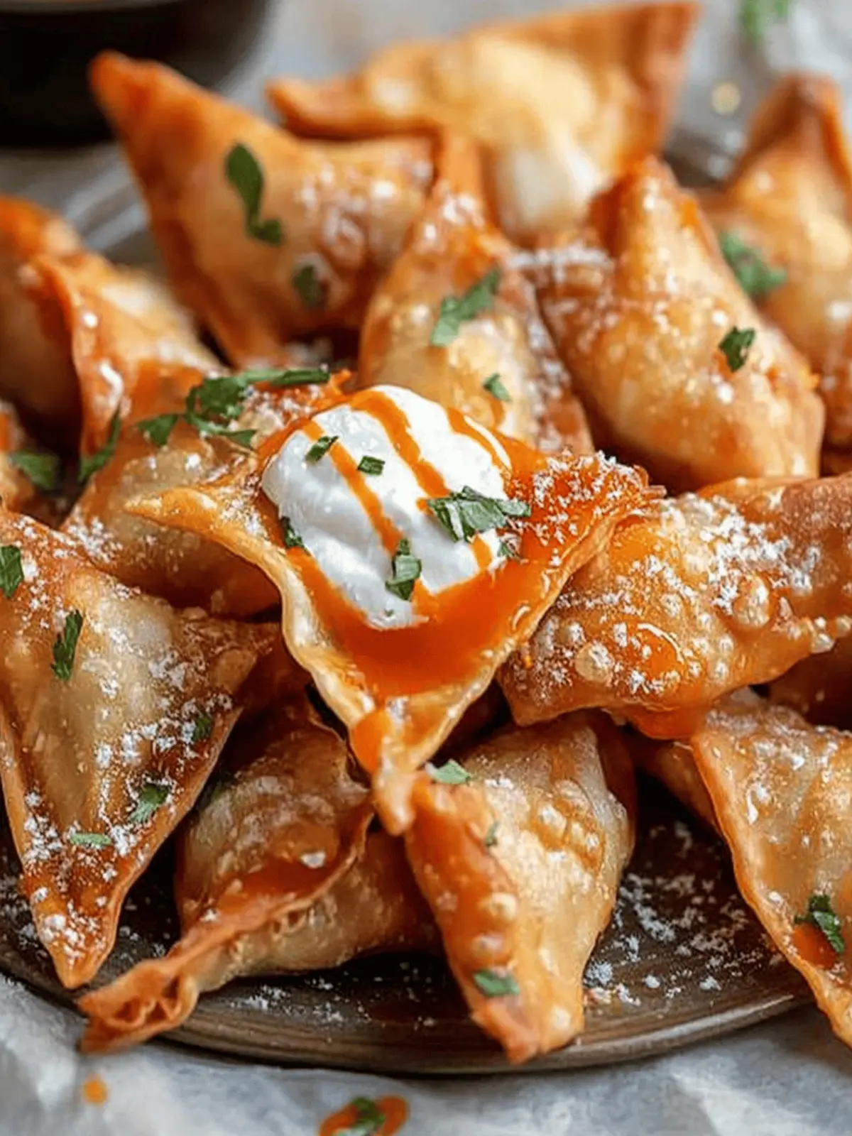 Air Fryer Buffalo Chicken Wontons