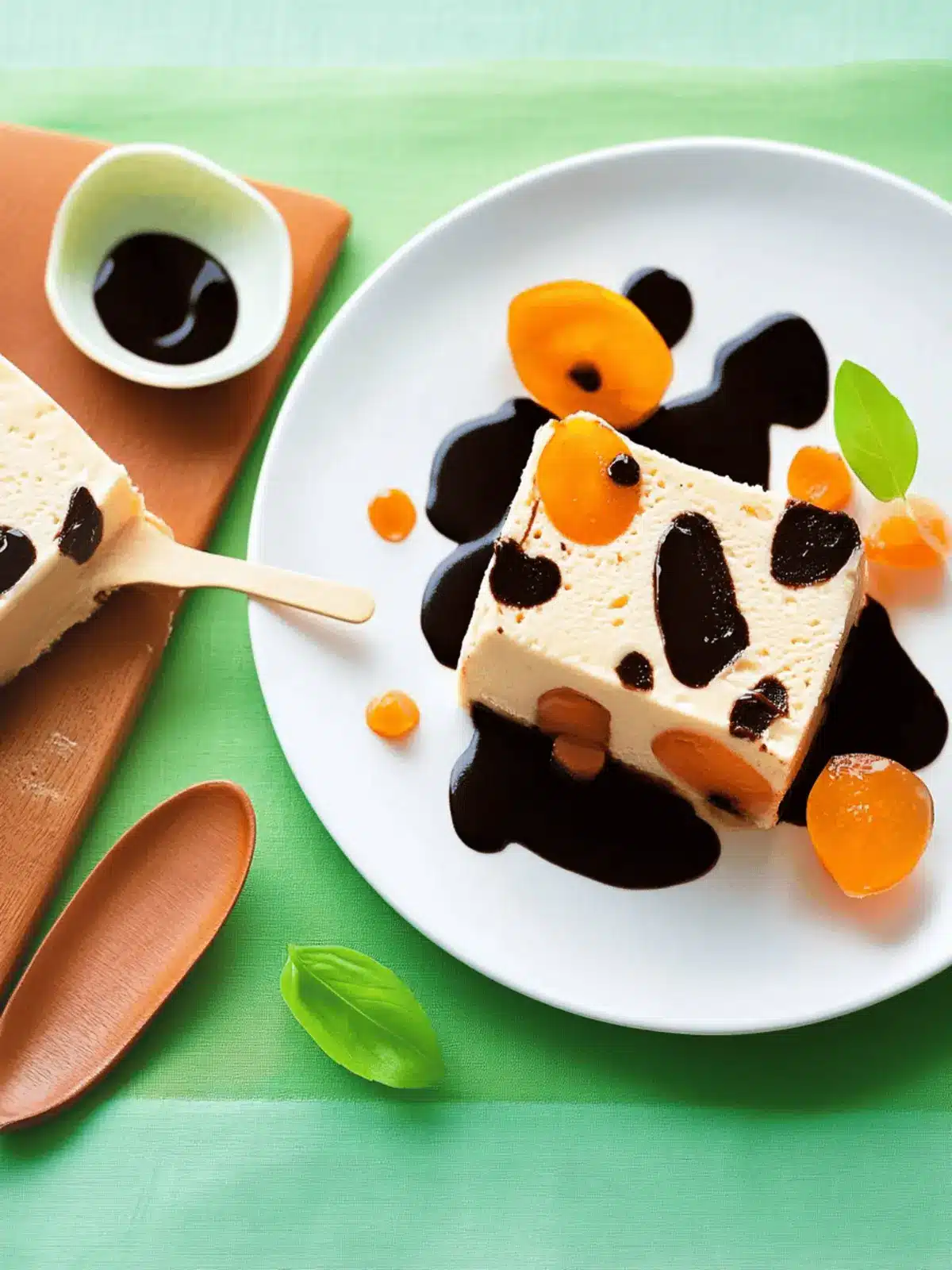 White Chocolate Semifreddo with Chocolate Sauce