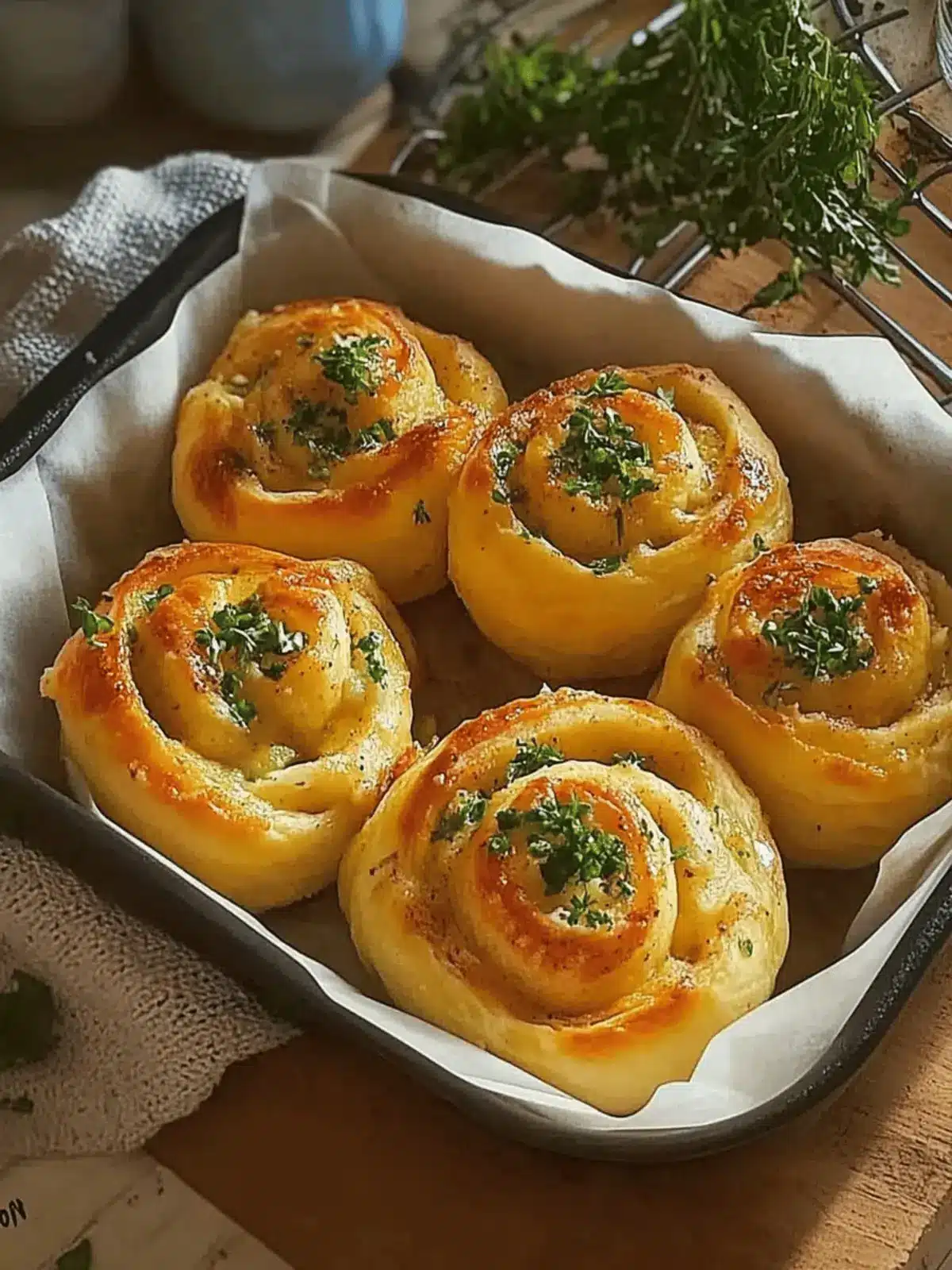 Cheesy Garlic Bread “Cinnamon” Rolls
